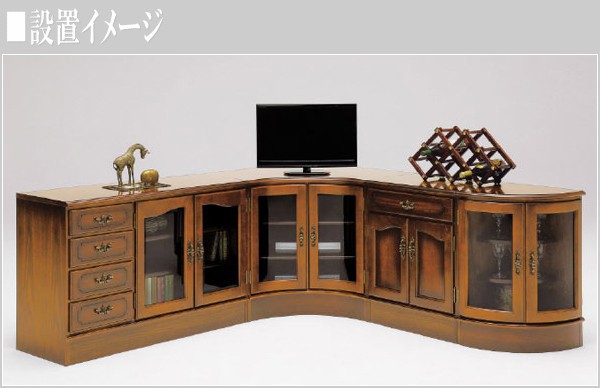 【カリモク】アンティーク キャビネット2台 COLONIAL(カリモク家具) カリモク リビングボード 完成品