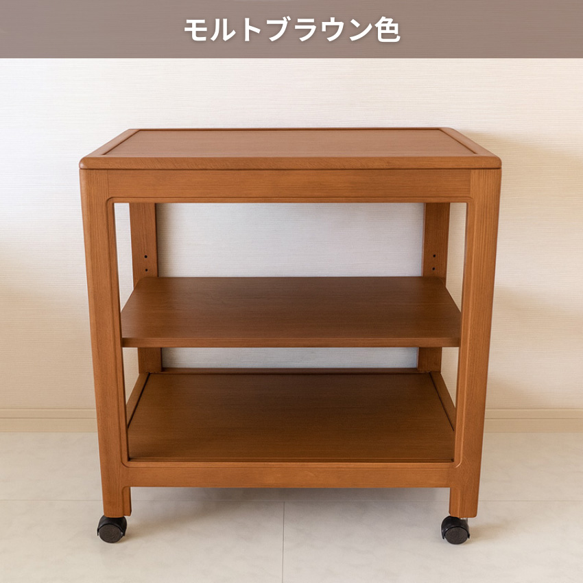カリモク　キッチンワゴン　キャスターなし カリモク ワゴン AS6116 キャスター付き 可動棚板付き コンパクト