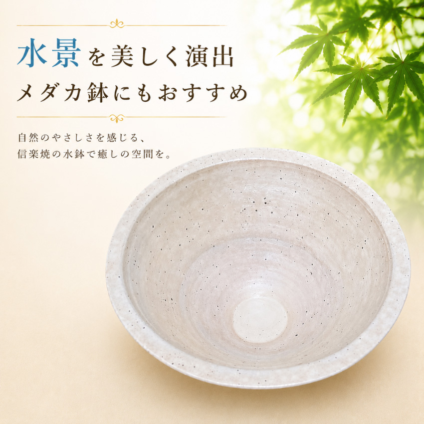 信楽焼 メダカ鉢 陶器 めだか鉢 おしゃれ ビオトープ 睡蓮鉢 大型