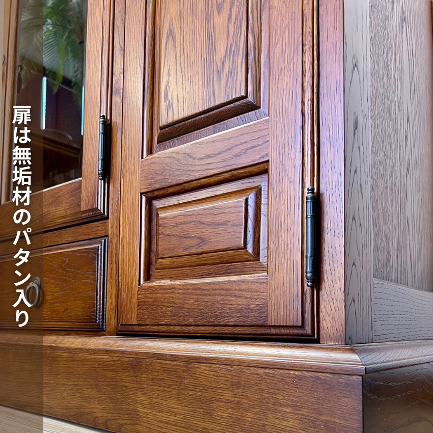 北海道民芸家具 サイドボード キャビネット リビングボード 無垢材 窓枠ガラス扉 25-grace-side-125-top-5.jpg
