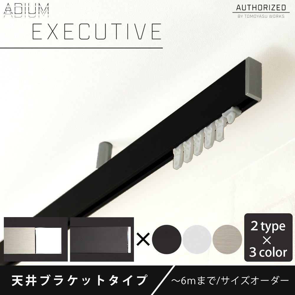 カーテンレール アイアン 天井付セット ADIUMシリーズ EXECUTIVE エグゼクティブ 301cm〜400cm オーダー H-N-0_5