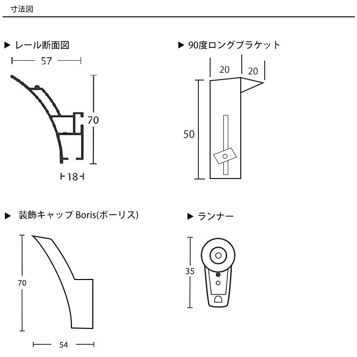 カーテンレール 天井付け アイアン セット ADIUM IMPERIAL インペリアル 101cm〜150cm オーダー H-N-0_11