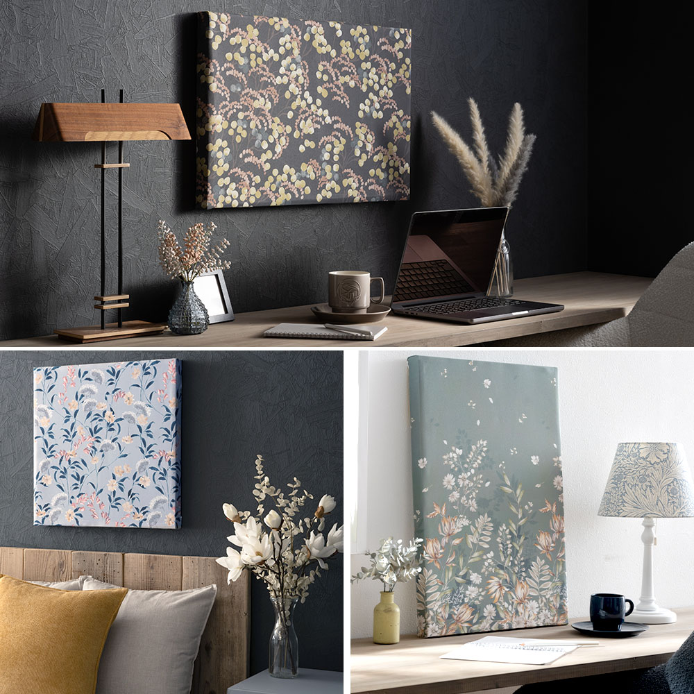 友安製作所 ファブリックパネル 北欧 玄関 花柄 植物 葉 アート