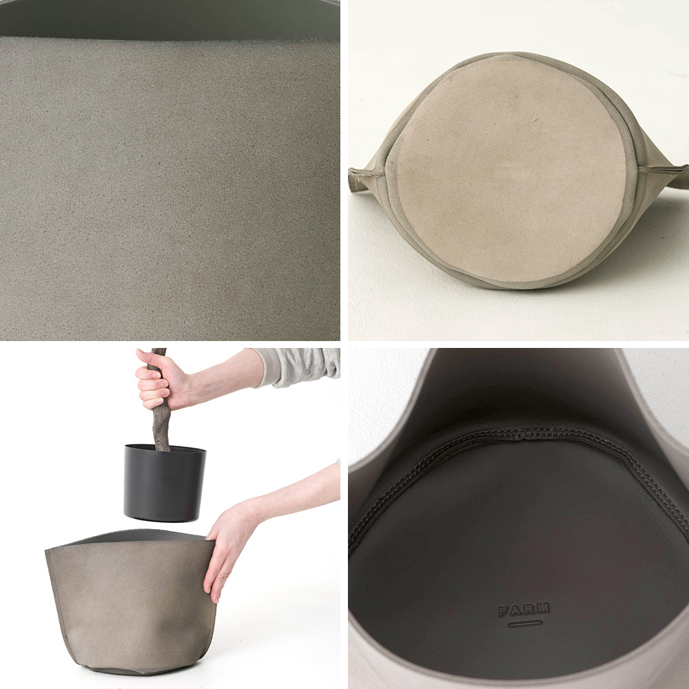 鉢カバー プランターカバー おしゃれ 本革 レザー 室内 6.5号 直径20cm