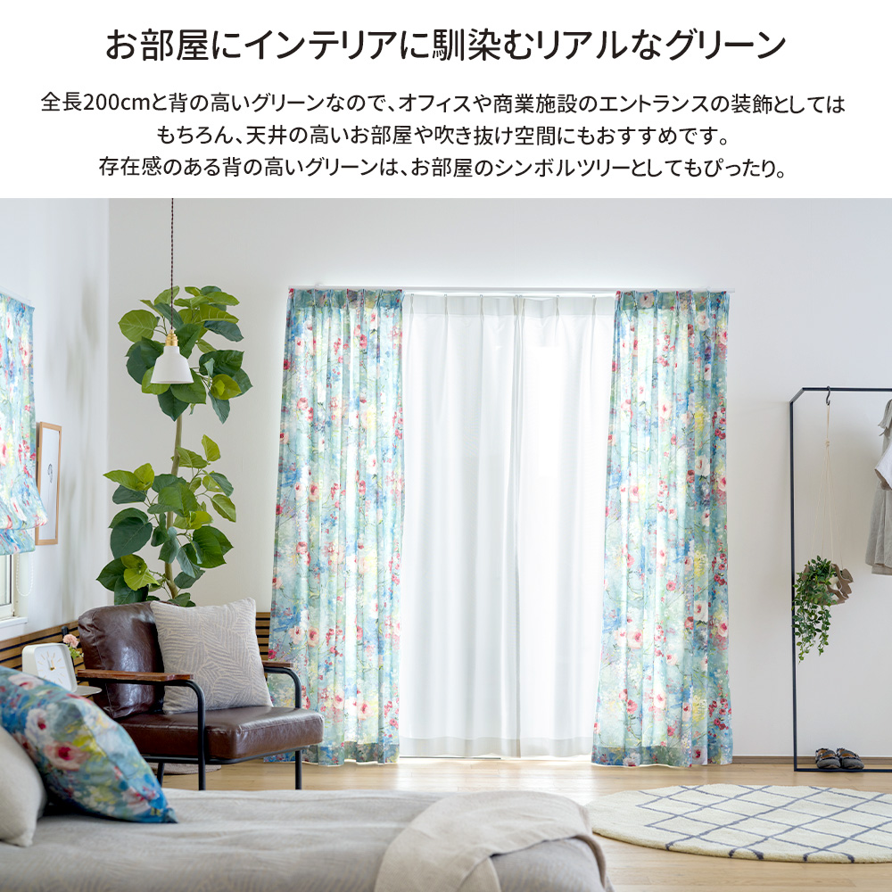 フェイクグリーン 大型 2m フィカス ウンベラータ 観葉植物 リアル