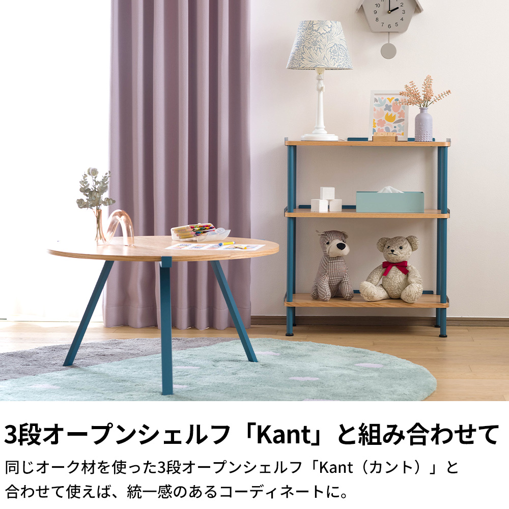 リルリット　ラウンドコーヒーテーブル Syvereスューヴァ　スレートブルー 友安製作所 ローテーブル コーヒーテーブル センターテーブル 丸形