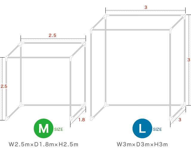 ネット 網 ゴルフ練習用ネット 自宅用 屋上 自作 室内 W3×D3×H3 正面