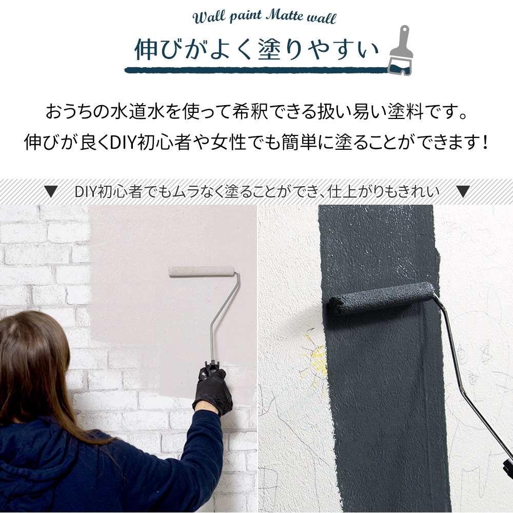 塗料 ペンキ 壁紙 diy 壁紙の上から塗れる 水性塗料 ウォールペイントマットウォール ナチュラルホワイト 2kg JQ : na-ptkr2 :  カーテン 窓 壁紙 インテリアデポ - 通販 - Yahoo!ショッピング