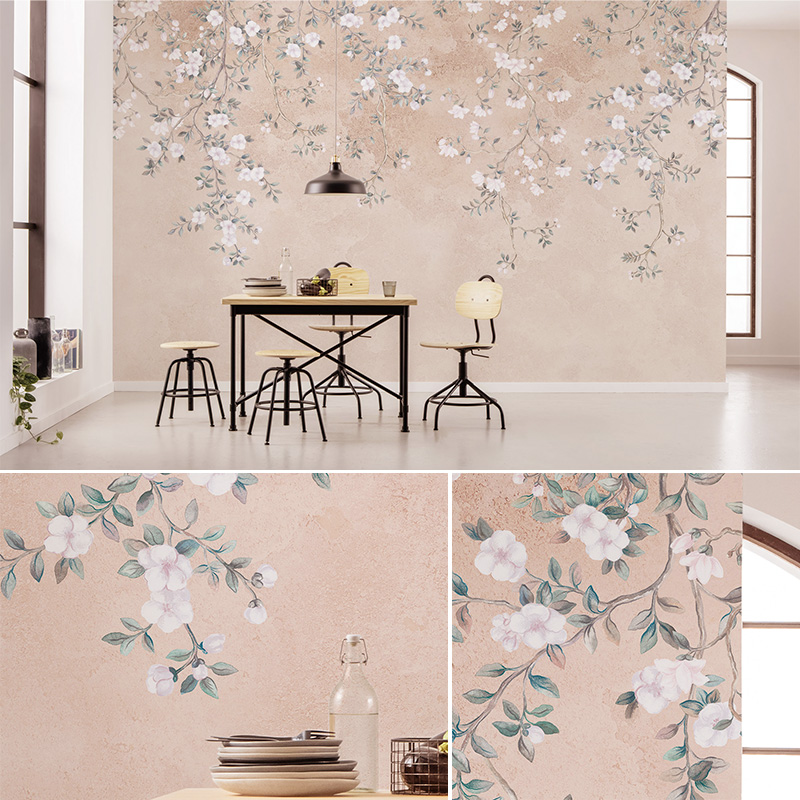 友安製作所 壁紙 花柄 おしゃれ フラワー 輸入壁紙 不織布 400×250cm 1