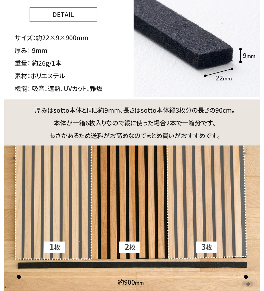 見切り材 入隅用 ウッドパネル 吸音パネル 壁 DIY ウォールパネル