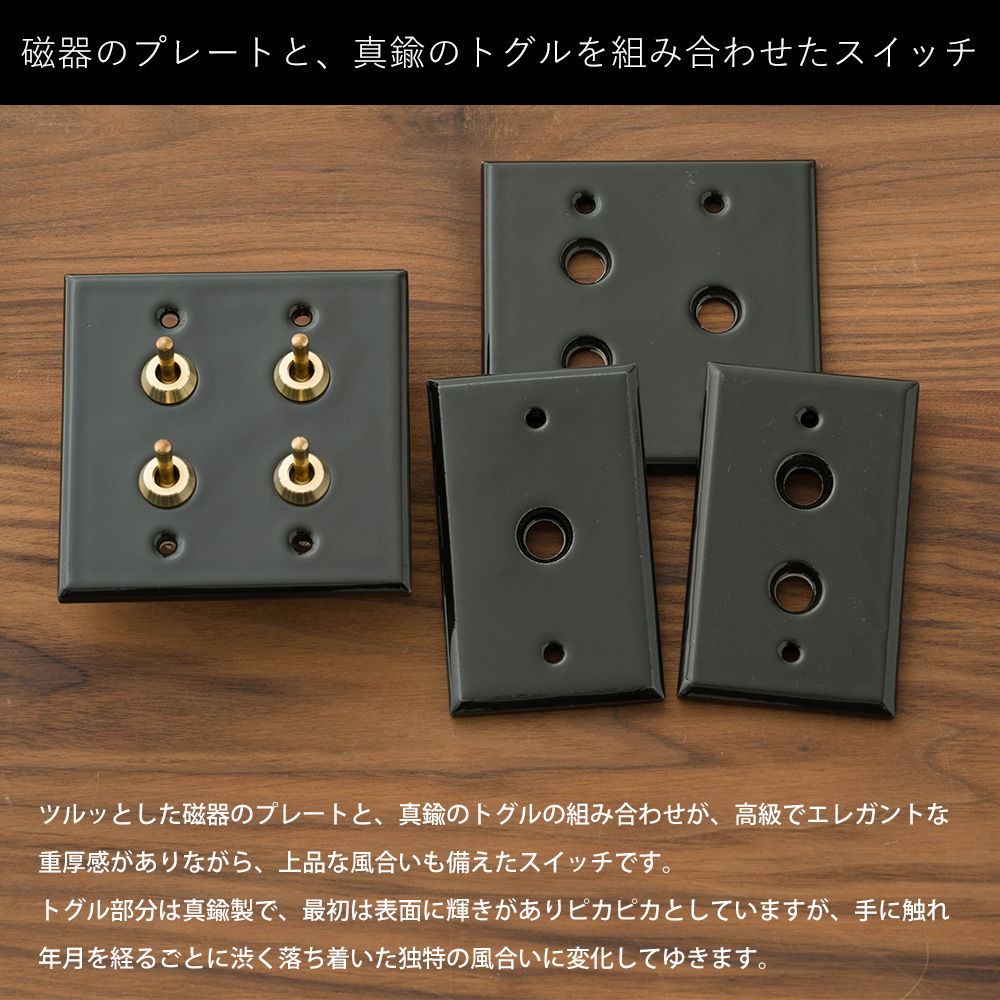トグルスイッチ 真鍮 磁器 アメリカンスイッチ 照明スイッチ 壁