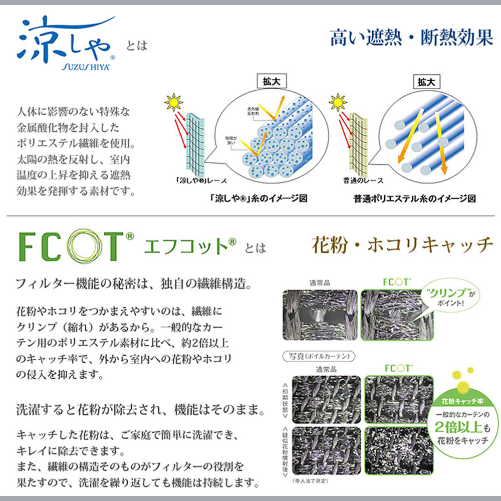 レースカーテン オーダー 無地 花粉キャッチ 抗菌 防臭 防汚 断熱 遮像