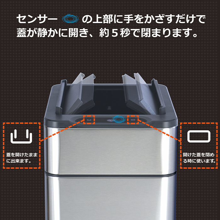 ゴミ箱 おしゃれ 20リットル センサー付き ダストボックス 電池式 自動
