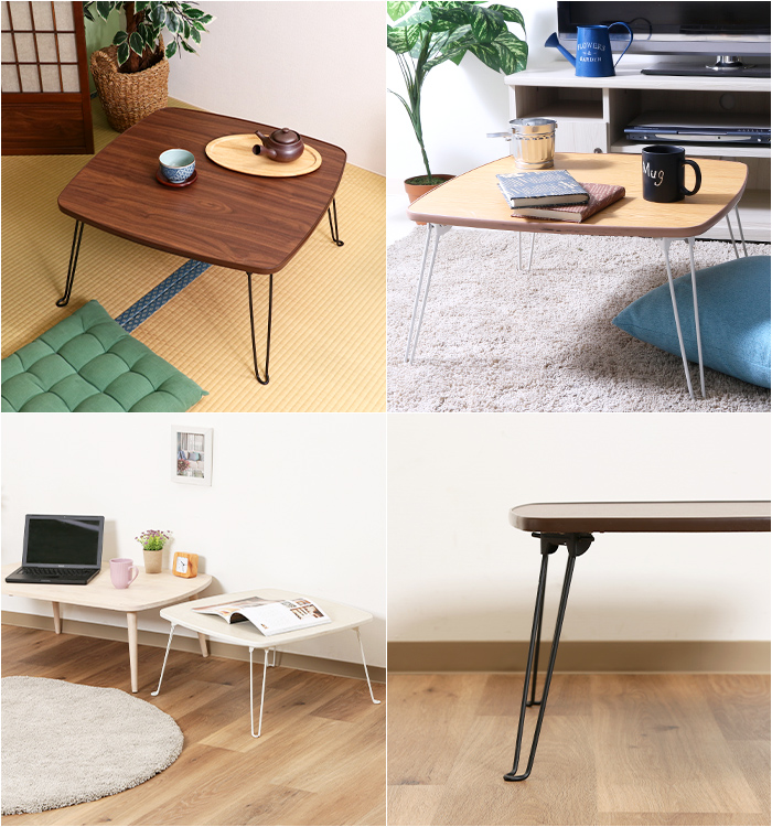 不二貿易（Fuji Boeki） ローテーブル 幅60cm 折りたたみ 正方形 角型