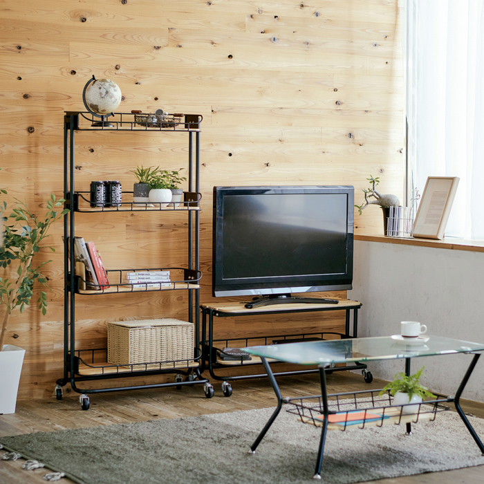 テレビ台 テレビラック キャスター付き ローボード 32型 : インテリア