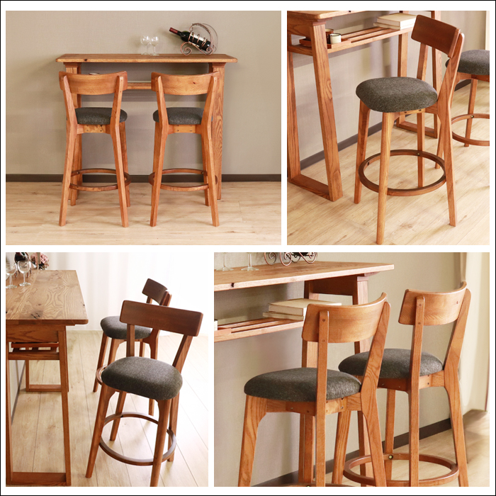 カウンターチェア 木製 ハイチェア 背もたれ付き おしゃれ