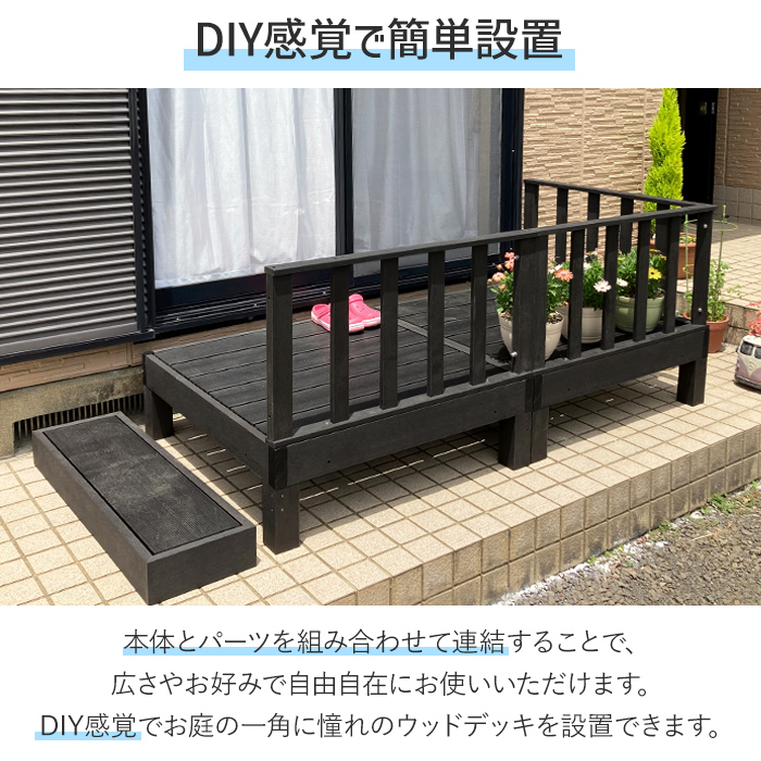 踏み台 ステップ ウッドデッキ 人工木 人工デッキ 踏台 玄関台 ベランダ 縁側 庭先 腐りにくい 色褪せしにくい DIY_5