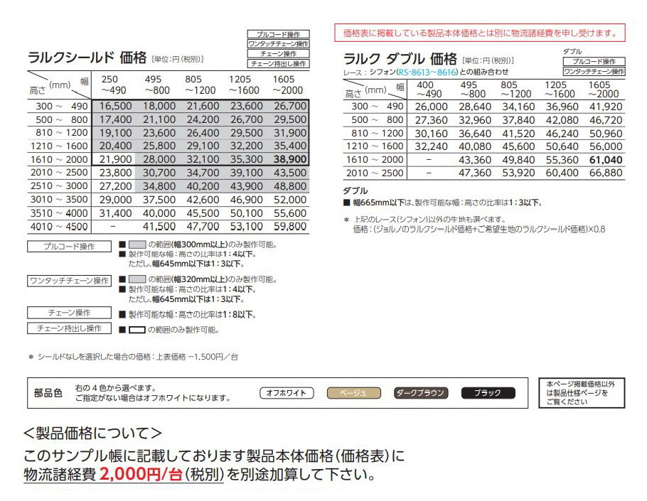 タチカワ ロールスクリーン ラルク 防炎 ウォッシャブル 生地