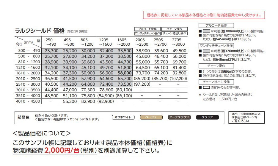 タチカワ ロールスクリーン ラルク 防炎 UVカット 水拭き 生地