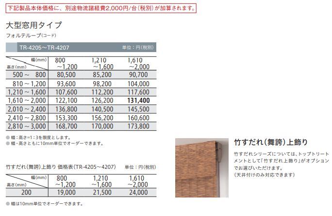 ロールスクリーン TOSO トーソー フォルテループ（大型窓タイプ