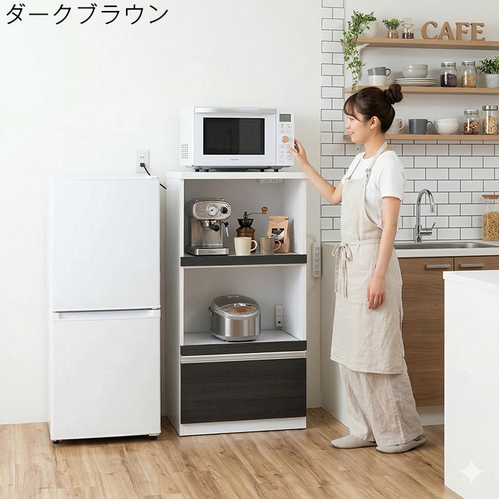 レンジ台 幅60cm 完成品 冷蔵庫横収納 隙間収納 一人暮らし 省スペース 