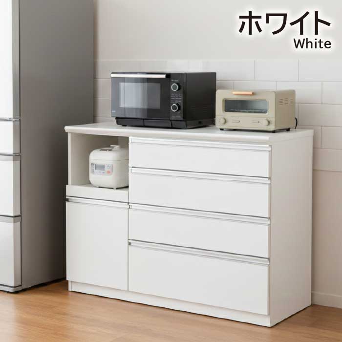 キッチンカウンター 幅120cm レンジ台 完成品 日本製 ロータイプ 食器棚 カップボード キッチン収納 シンプル 国産 消臭 防カビ 調湿 ソフトクローズ おしゃれ_3
