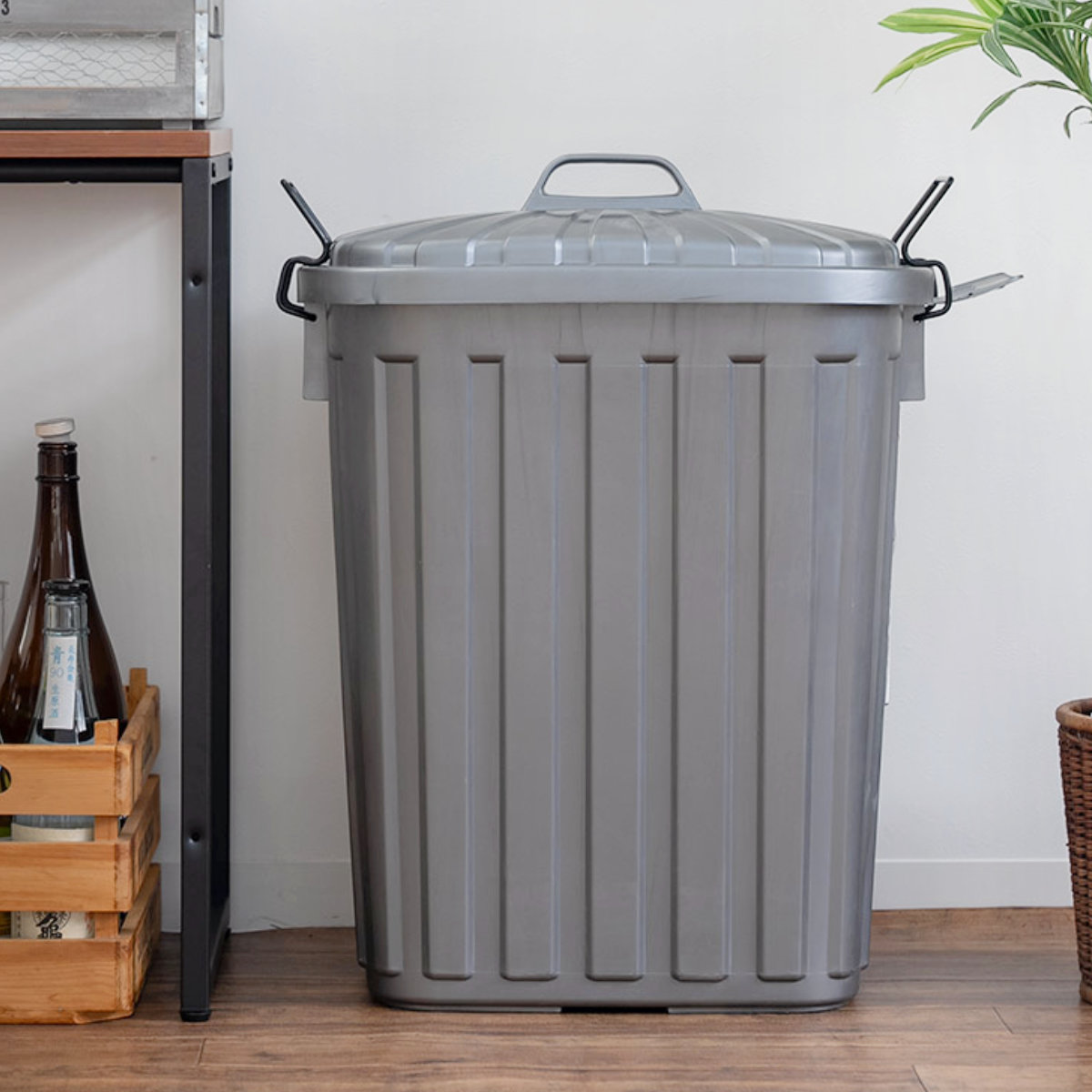 ゴミ箱 59L スーパーカン 角型 （ ごみ箱 59リットル 屋外用 大容量