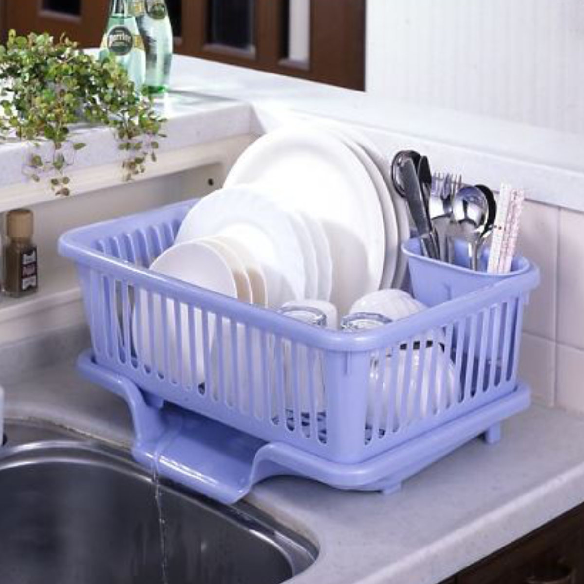 水切りかご 縦型 カトラリーポケット付き ( ...の詳細画像3