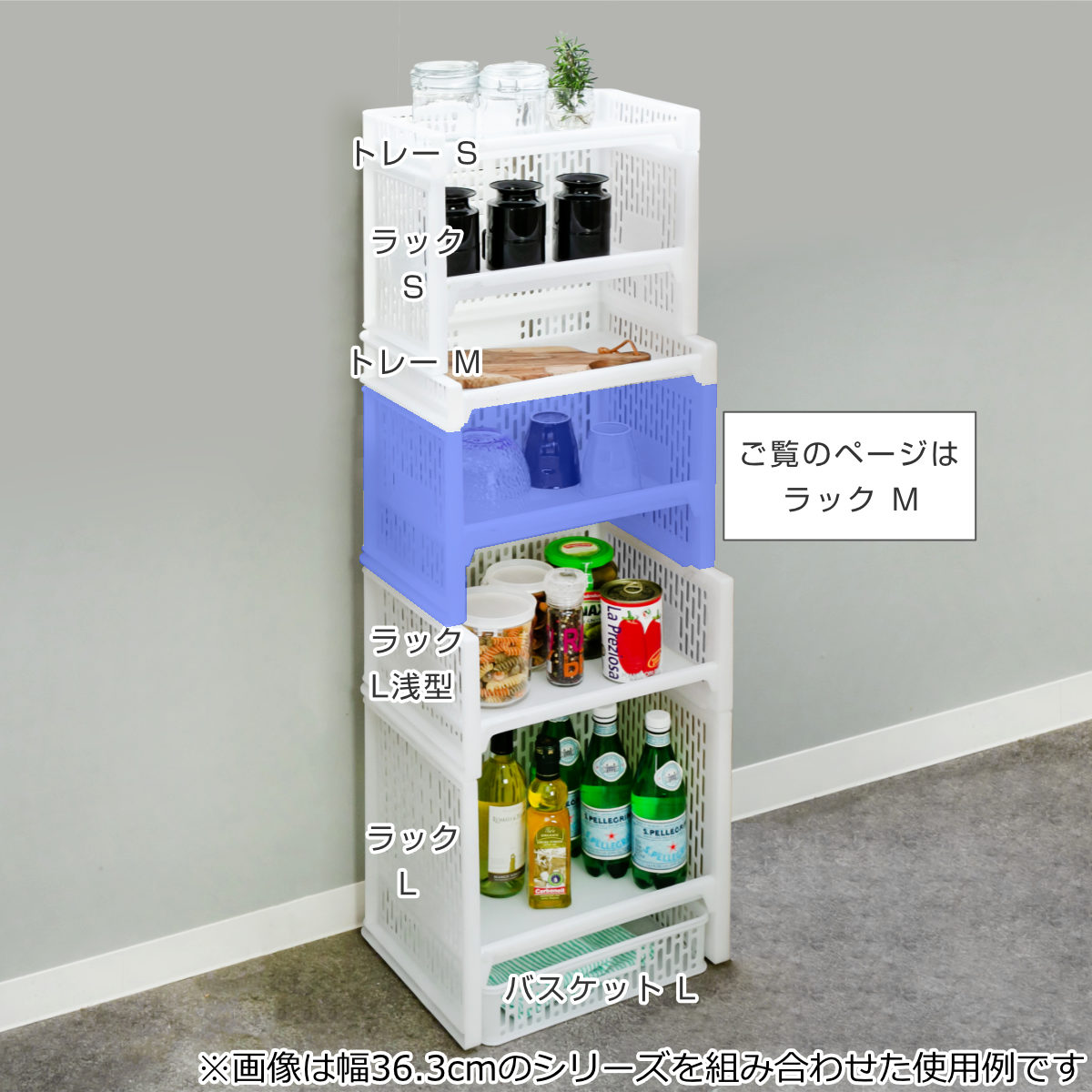 サンコープラスチック ラック M 幅36.3×奥行24.8×高さ24.8cm e-ラック