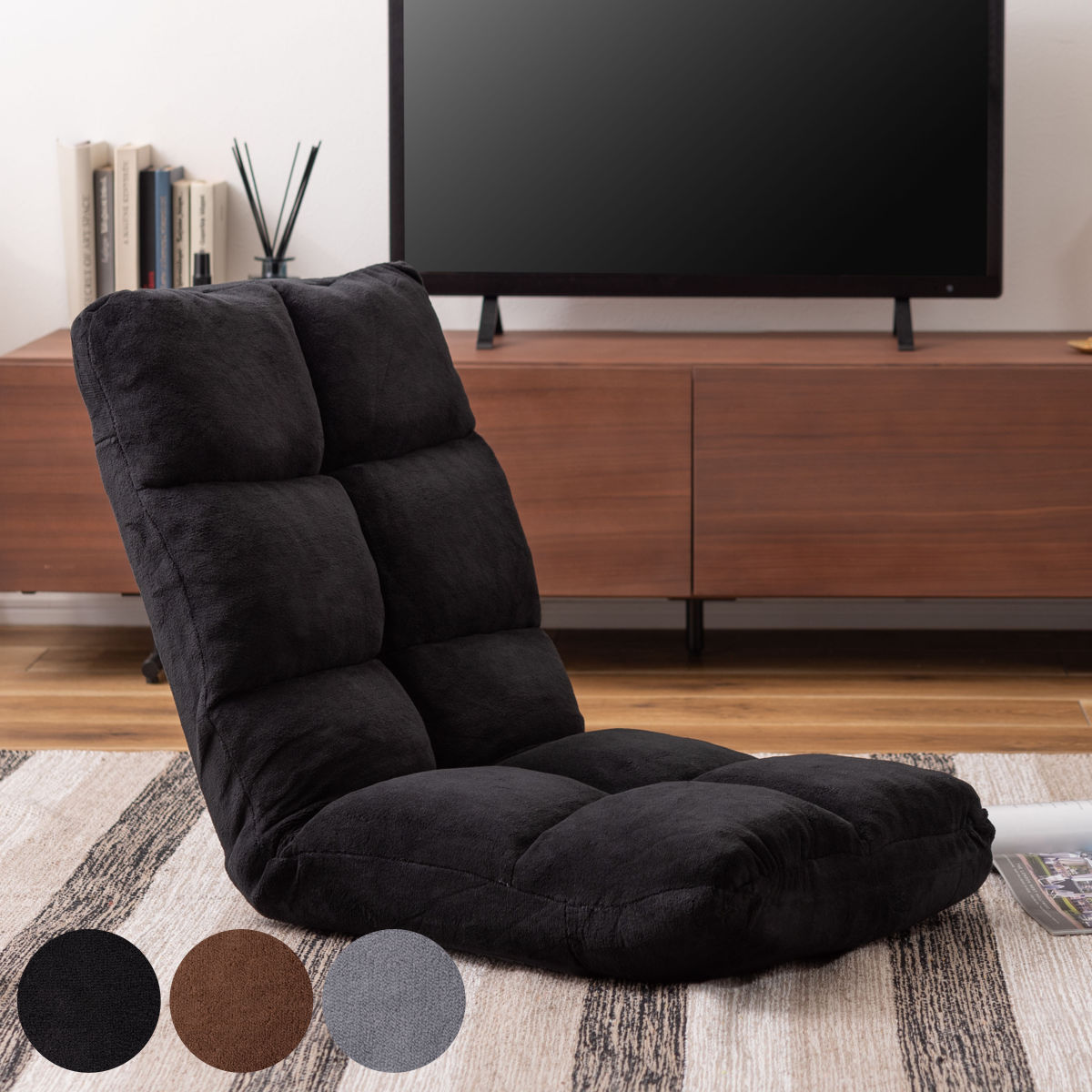 東谷 ソファ 幅42cm フロアソファ 14段階 リクライニング ファブリック