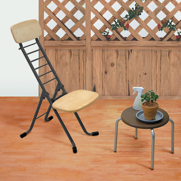 ルネセイコウ 折りたたみ椅子 2脚セット 高さ調節 6段階調節 リリィ