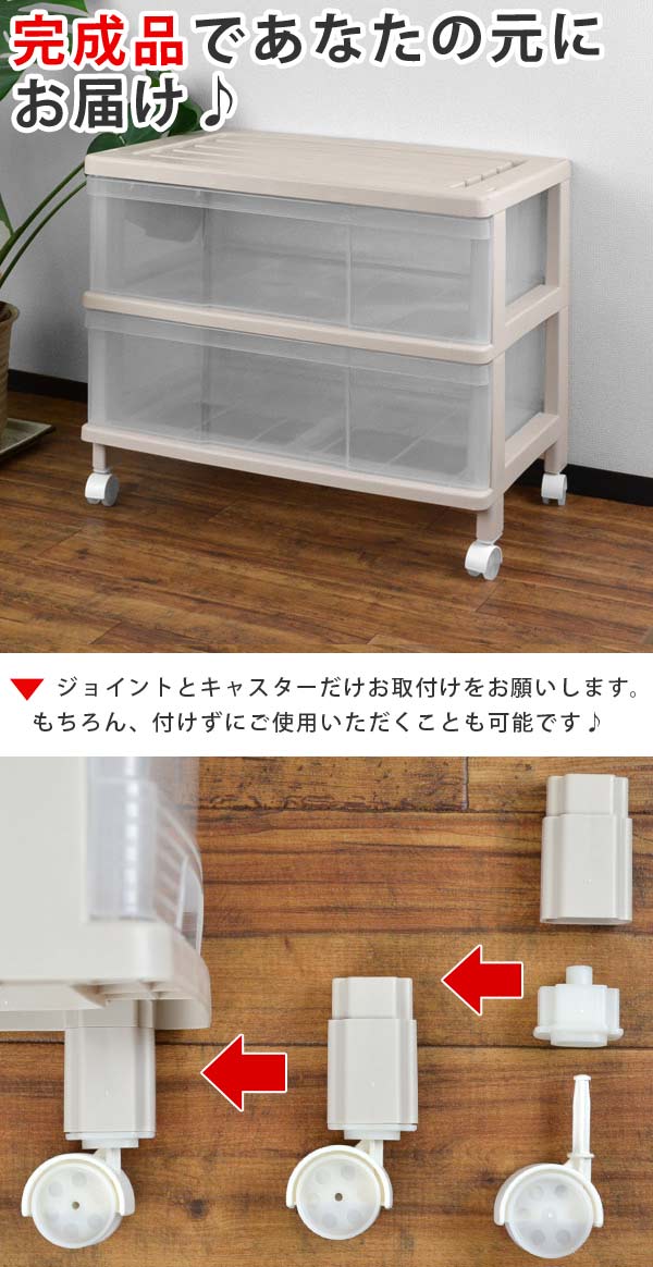 収納ケース ハンガーイン収納ケース ワイド 2段 引き出し キャスター