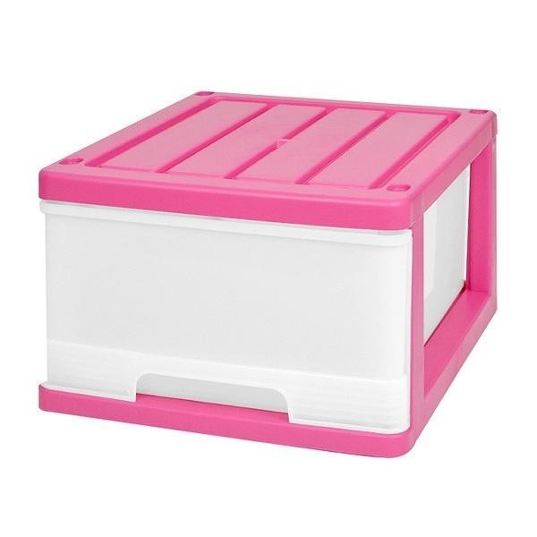収納ケース 深型 1段 引き出し カラフルカラー プラスチック製 同色 3