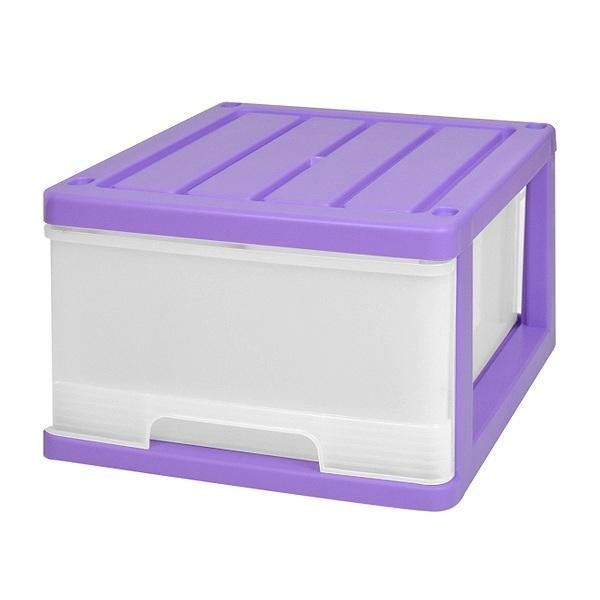 収納ケース 深型 1段 引き出し カラフルカラー プラスチック製 同色 3
