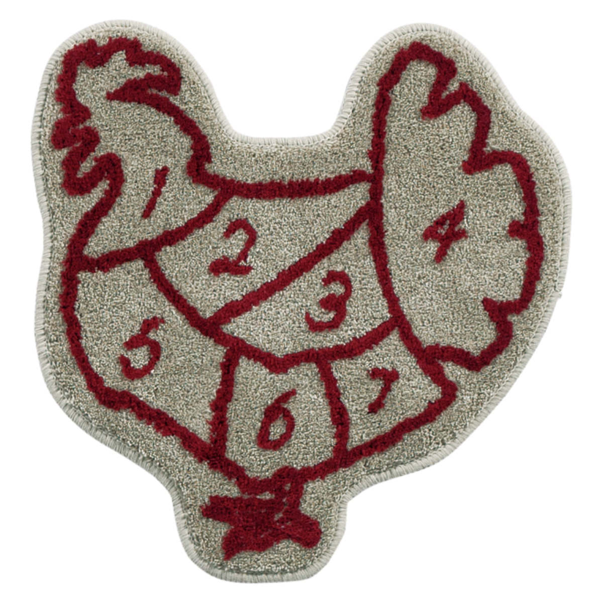 インテリアマット チキン 46×48cm ベージュ （ LH17669 ラグマット インテリア マット 絨毯 ラグ ）