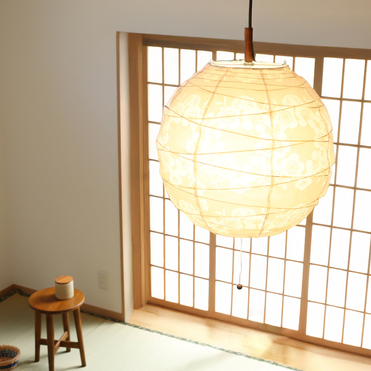 ペンダントライト 2灯 透かし梅 美濃和紙 日本製 （ 照明 天井 和風