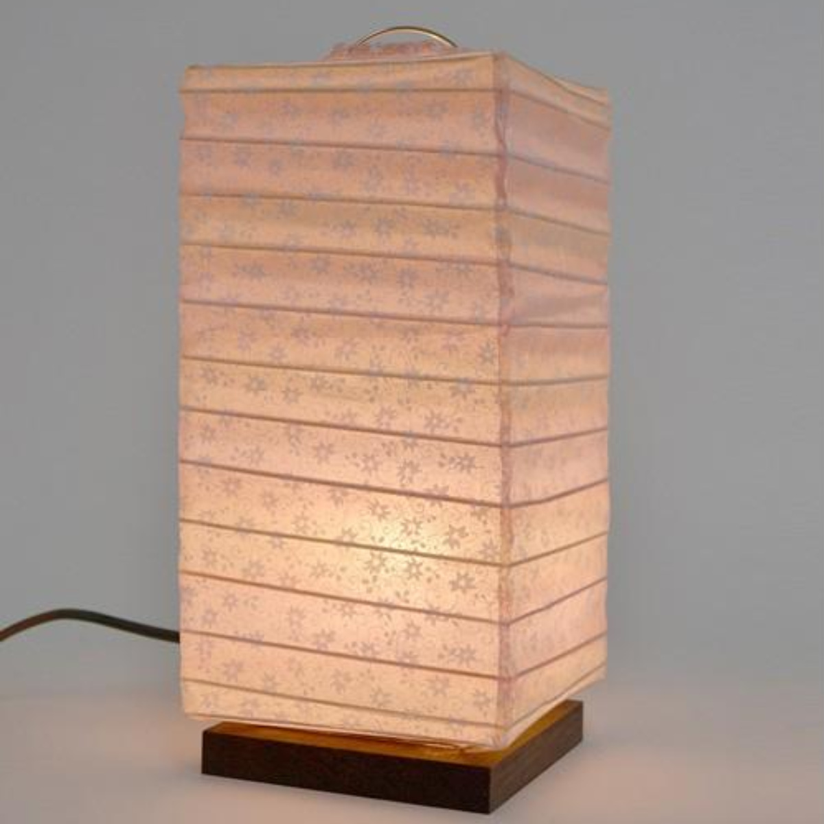 テーブルライト LED対応 和紙 百合ピンク 日本製 フロアライト （ 照明 LED 和室 和風 和風照明 寝室 テーブルランプ 行灯 E17 小花 ）