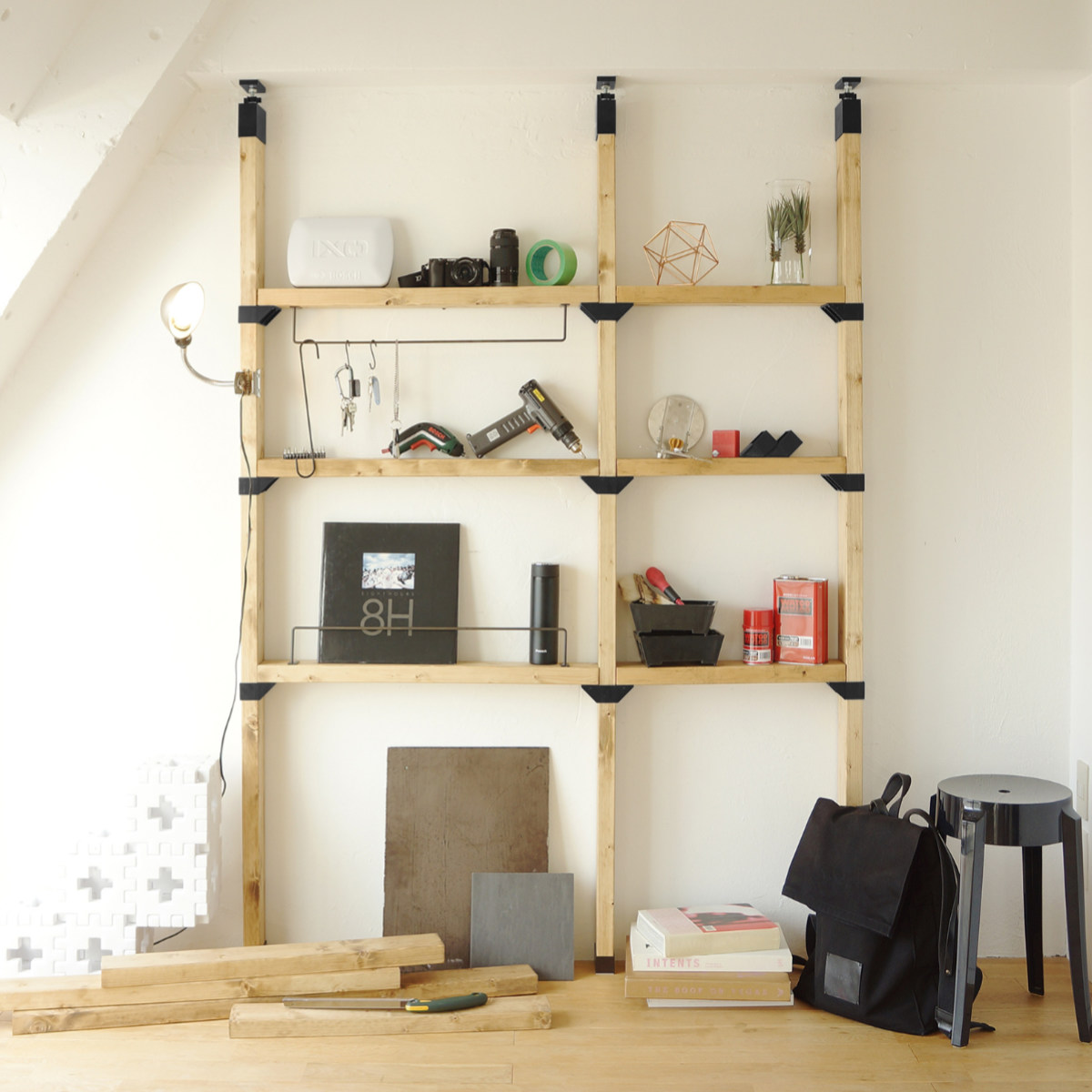 LABRICO アジャスター ラブリコ DIY パーツ 2×4材 棚 ラック 同色5 