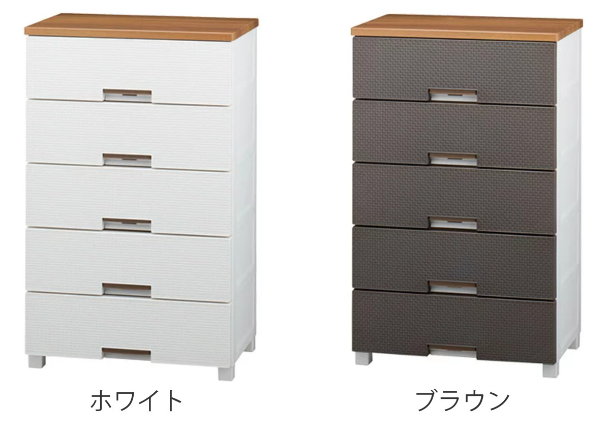 チェスト フィッツプラス メッシュ 5段 幅65×奥行41×高さ105cm FM6505 （ プラスチック 引き出し 日本製 完成品 タンス 収納 衣類収納 Fits フィッツ ）_4