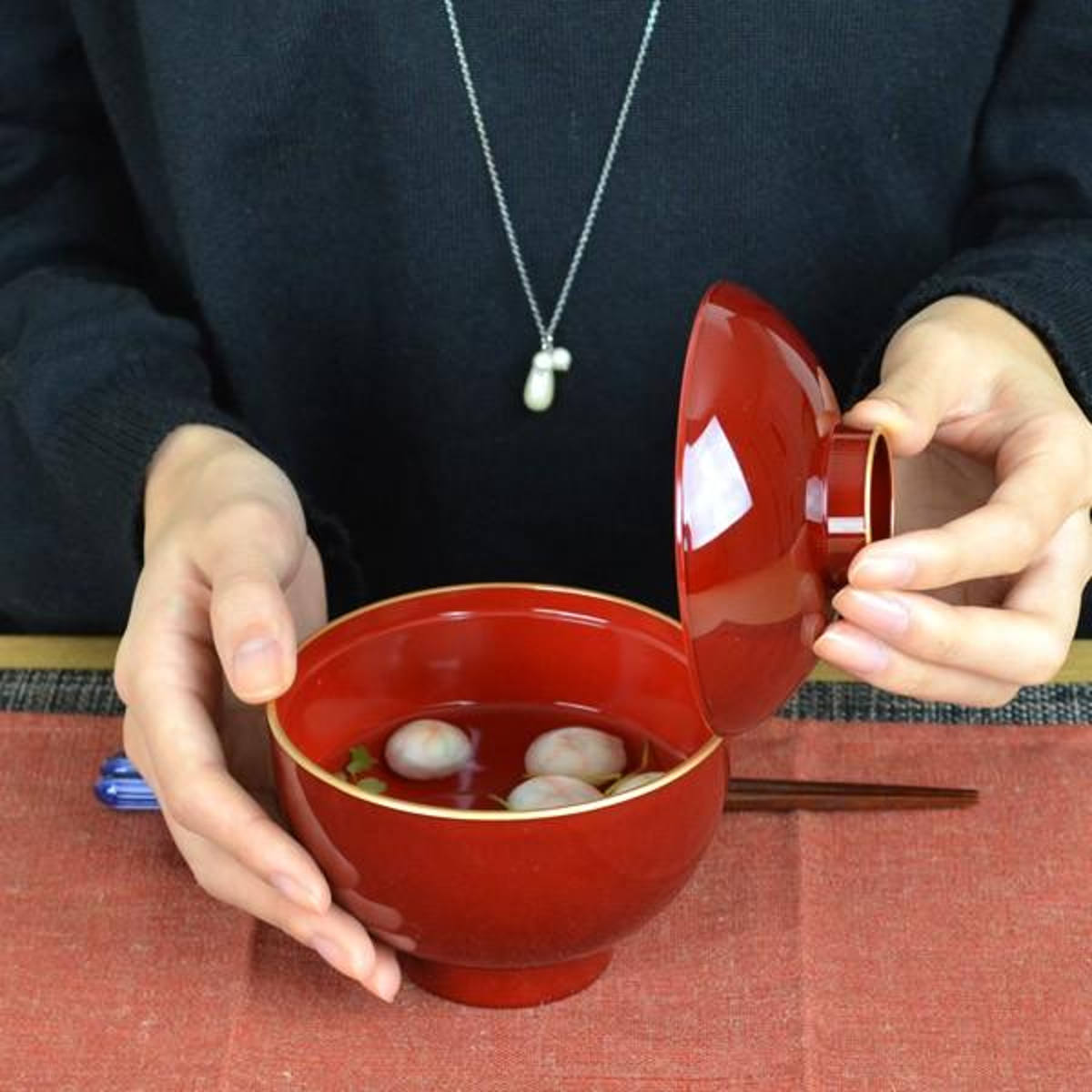 吸物椀 溜渕金 食洗機対応 プラスチック製 ふ...の詳細画像2