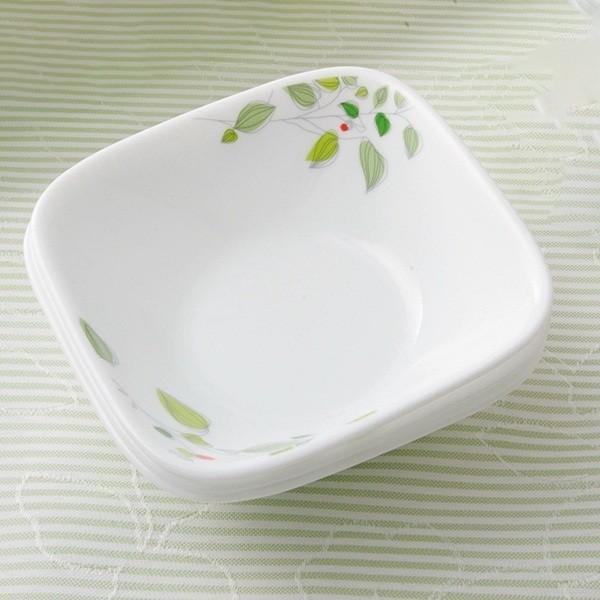 CORELLE（コレール） ボウル 23cm スクエア 白 食器 皿 角皿 グリーン