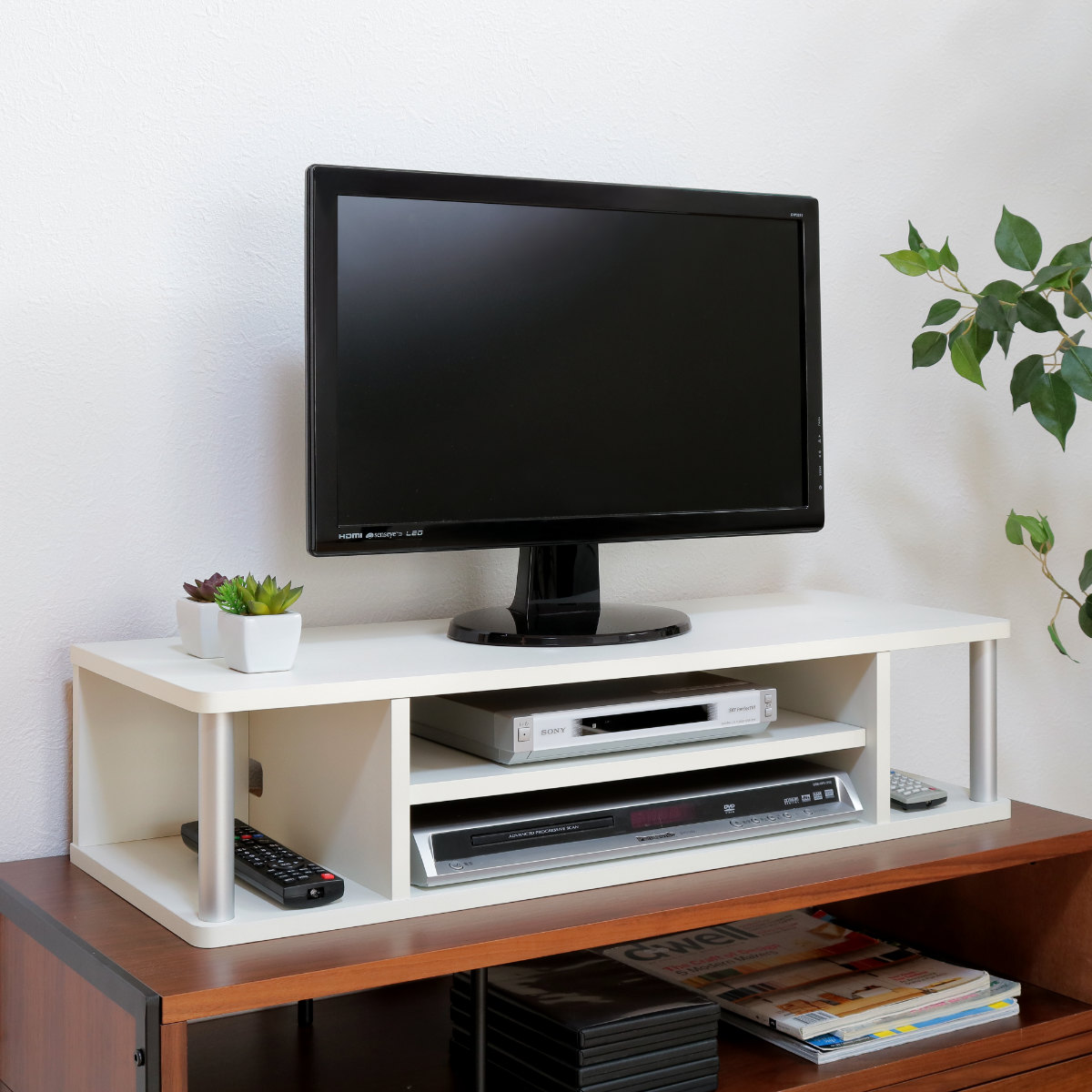 朝日木材加工 ちょい足しラック 幅79cm 2段タイプ テレビ台 AVボード