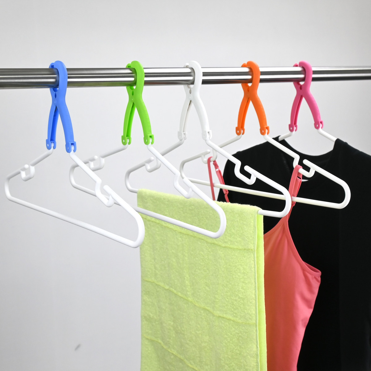 洗濯ハンガー 6連 デラックス折りたたみ式6連ハンガー 物干し 洗濯