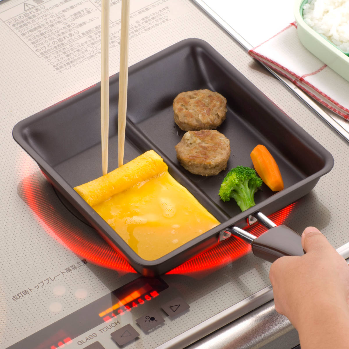 仕切りフライパン IH対応 ツインパン 鉄製 ...の詳細画像3
