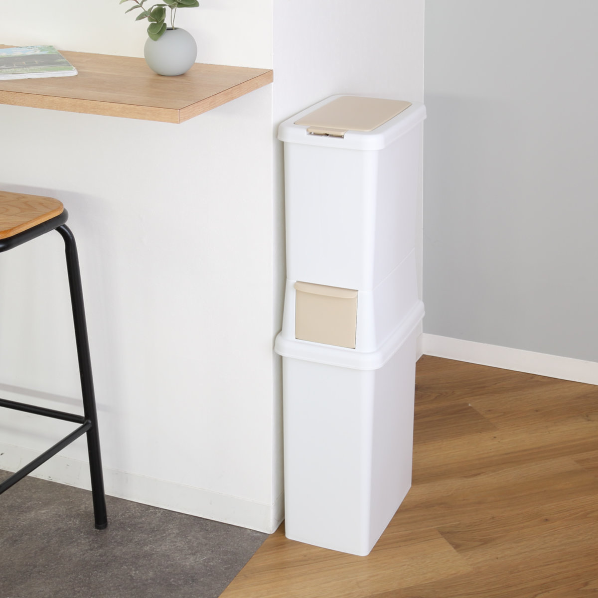 サンコープラスチック ゴミ箱 47.5L 分別 二段 ダストボックスファイン