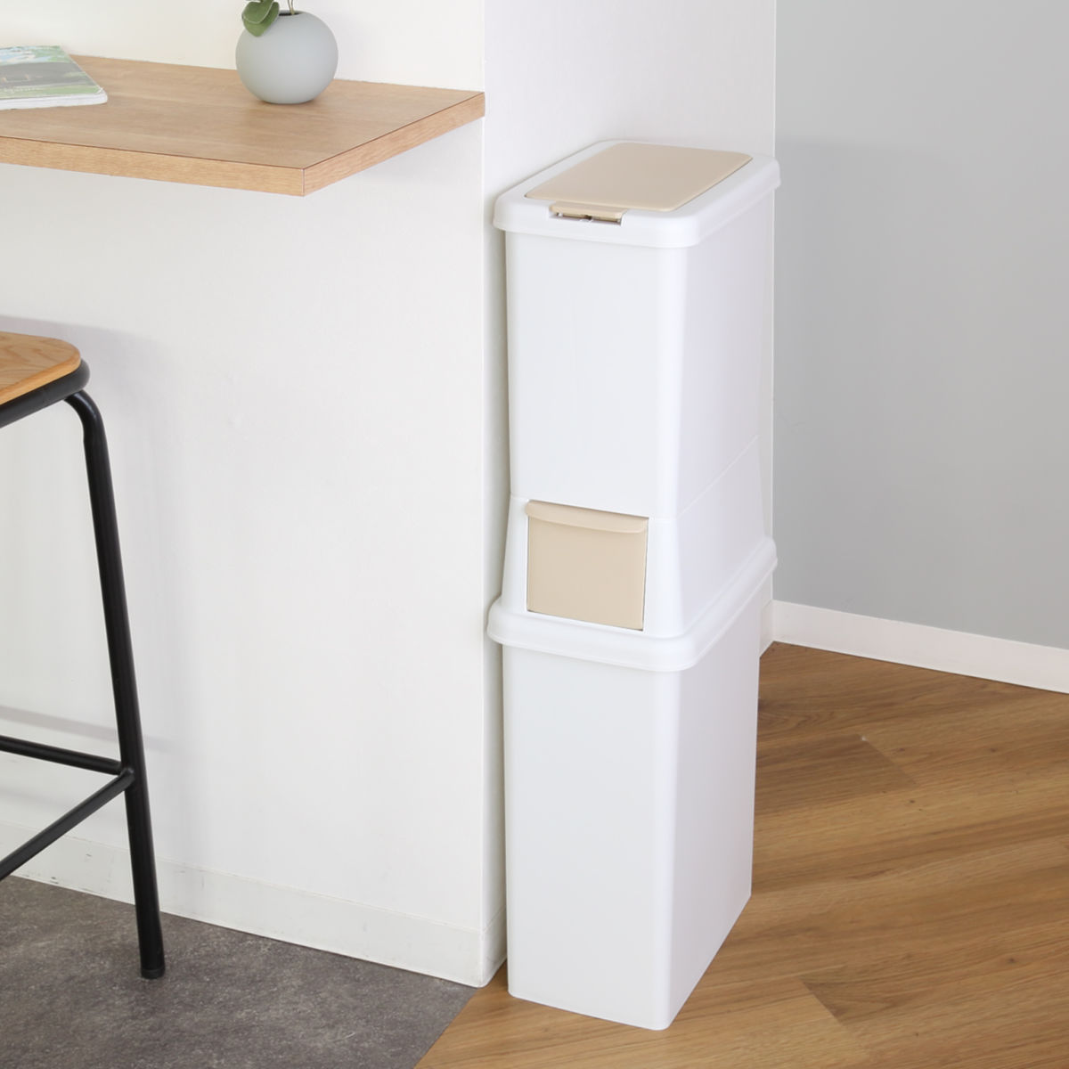 サンコープラスチック ゴミ箱 47.5L 分別 二段 ダストボックスファイン