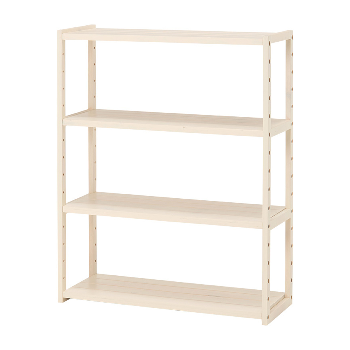 木製ラック 自然な木の棚 HAGiHARA（萩原） オープンラック 4段 木製 ディスプレイラック ウッド