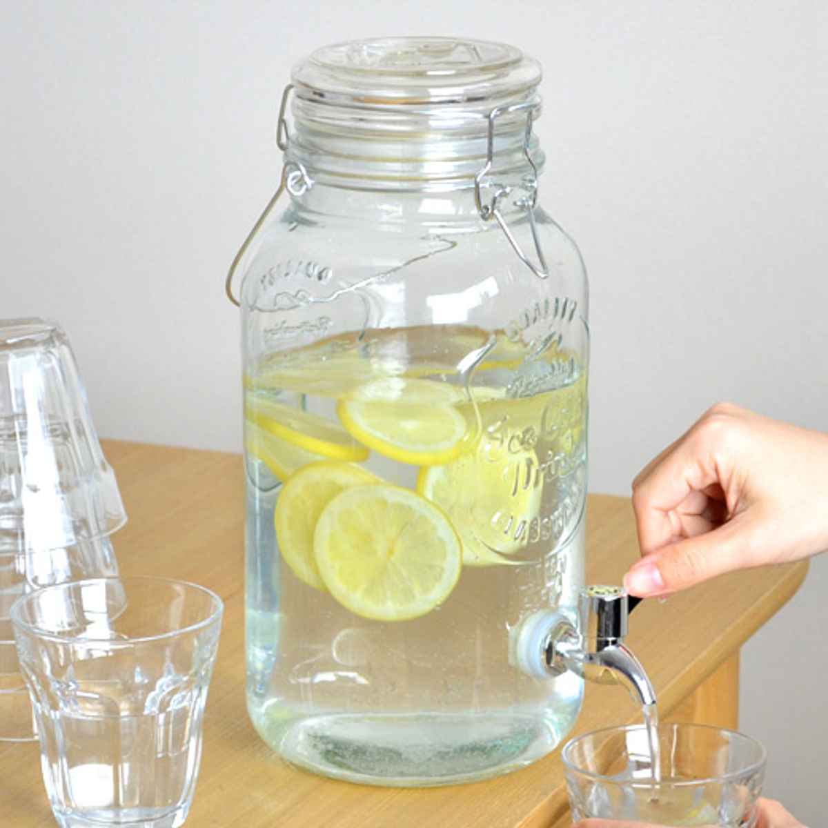 ドリンクサーバー 4L ガラス 蛇口付き 2個セット （ 梅酒 果実酒