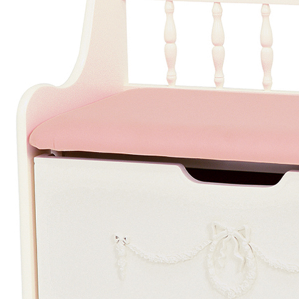 ベンチチェスト 収納ボックス付 姫系 ロマンチック 幅75cm （ ベンチ 収納 子供部屋 ）_4