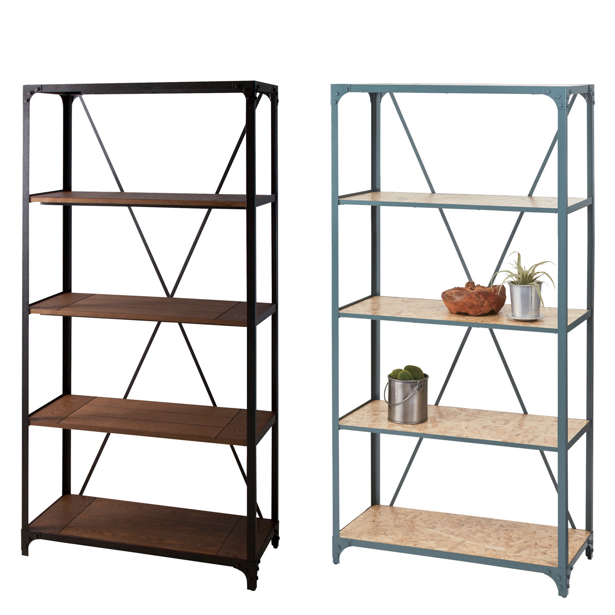 東谷 オープンラック 幅91cm 4段 スチールフレーム ヴィンテージ